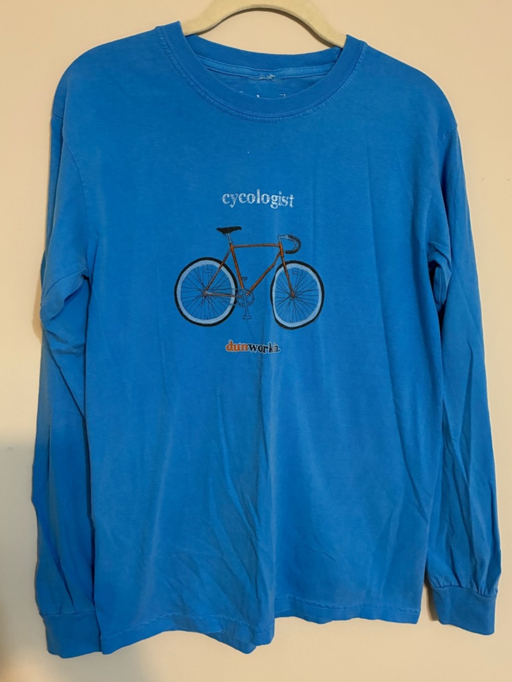 Blue 'Cycologist' Bicycle Graphic Long Sleeve Tee